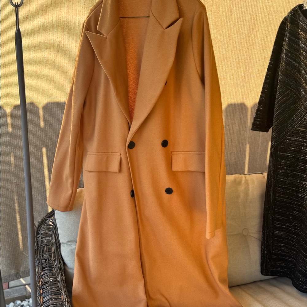 Double-Breasted Camel Coat